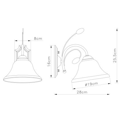 Globo - Wandlamp 1xE27/60W/230V