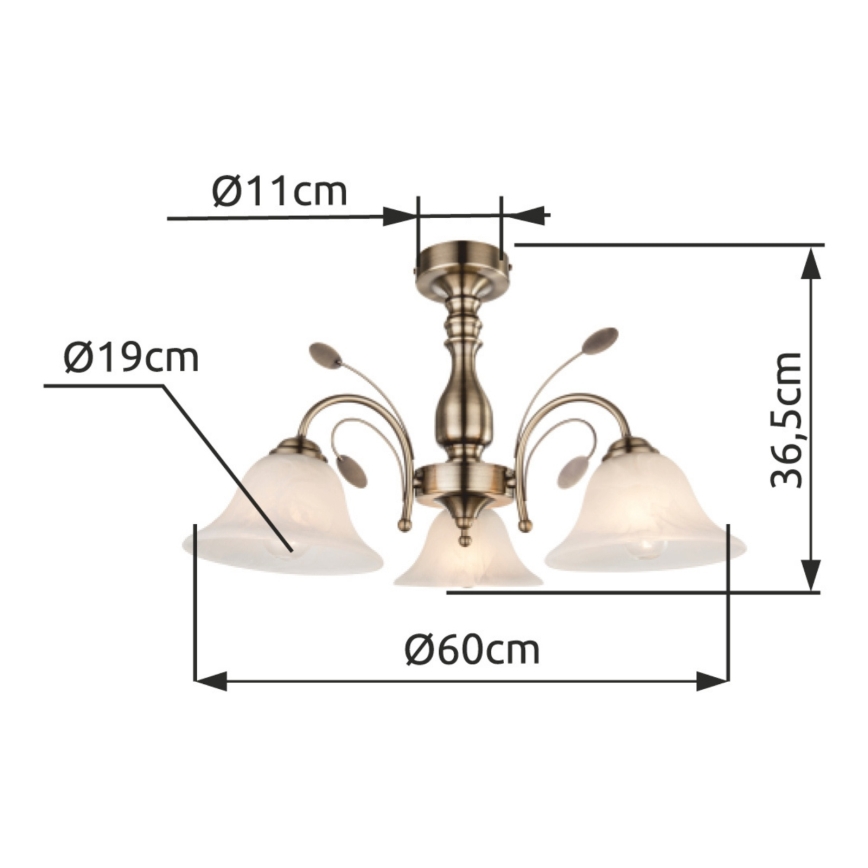 Globo - Plafondverlichting 3xE27/60W/230V