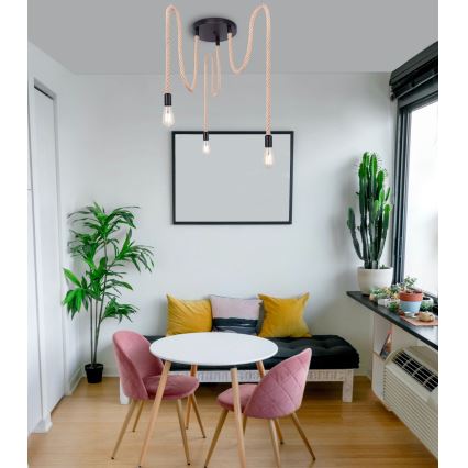 Globo - Hanglamp aan een koord 3xE27/60W/230V spin
