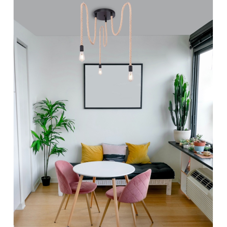 Globo - Hanglamp aan een koord 3xE27/60W/230V spin