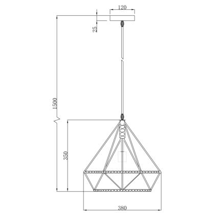 Globo 69029 - Hanglamp aan koord ULLEU 1xE27/60W/230V