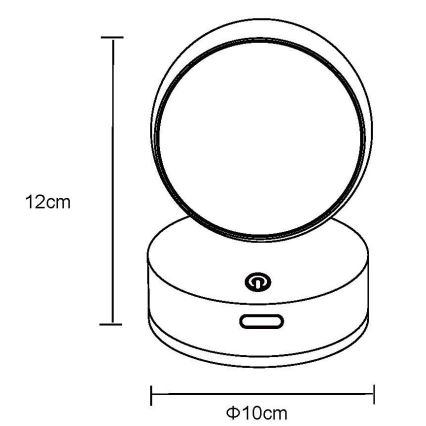 Globo - LED Dimbaar oplaadbaar aanraken wandlamp LED/1,4W/5V 1800 mAh zwart
