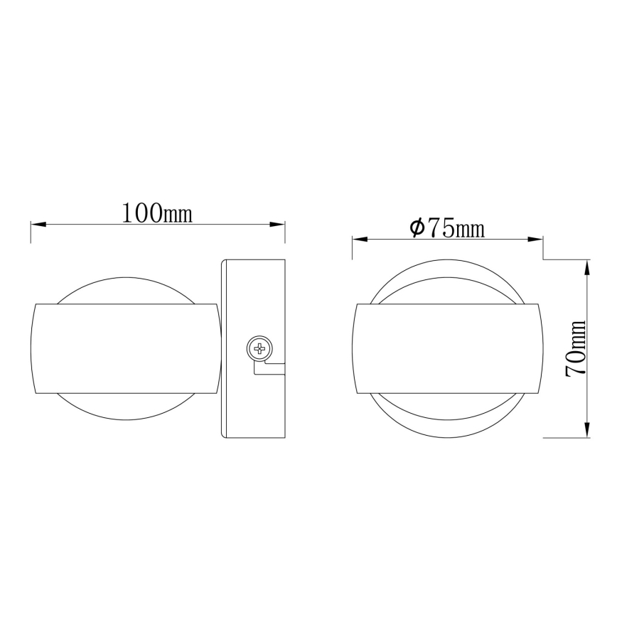 Globo - LED-wandlamp LED/7W/230V 3000K zwart