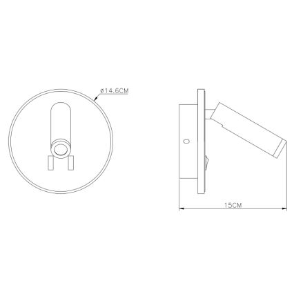 Globo - LED Wand Spot LED/6W + LED/1W/230V