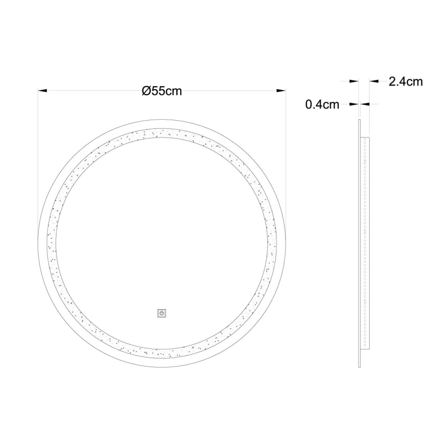 Globo - LED Dimbaar wand spiegel met een achtergrondverlichting LED/10W/230V 4000K diameter 55 cm