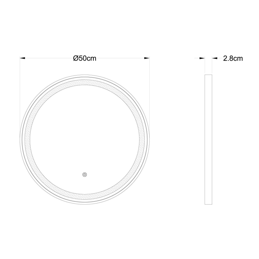 Globo - LED Dimbaar wand spiegel met een achtergrondverlichting LED/10W/230V 2700/4000/6500K diameter 50 cm