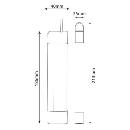 Globo - LED Oplaadbaar onder keukenkast licht 3in1 LED/2W/5V 3000/4000/7000K 800 mAh