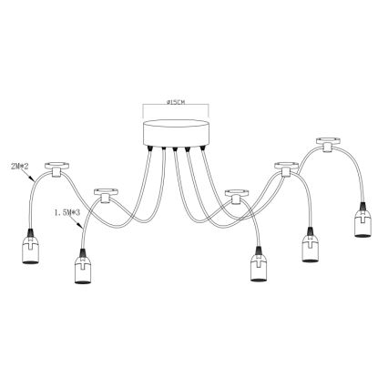 Globo - Hangverlichting 5xE27/60W/230V