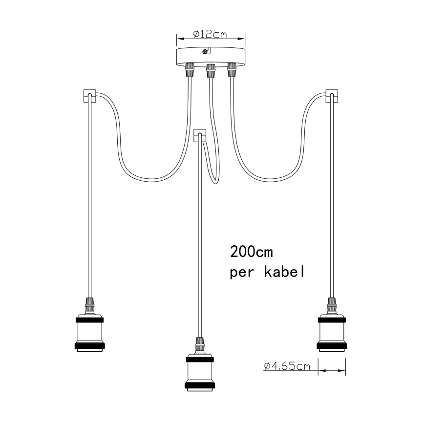 Globo A32-3 - Hanglamp aan een koord OLIVER 3xE27/40W/230V spin