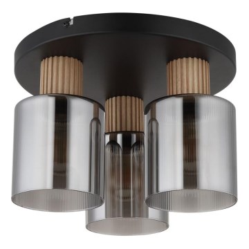 Globo - Bevestigde hanglamp 3xE27/25W/230V zwart diameter 30 cm