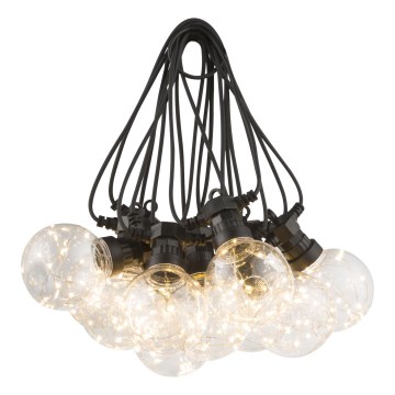 Globo - Decoratieve LED Lichtsnoer voor buiten 10xLED/0,27W/230V 7,5 m IP44 zwart