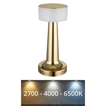 Globo - Dimbaar LED touch tafellampje LED/1W/3,7V 2700K/4000K/6500K 800 mAh USB goud