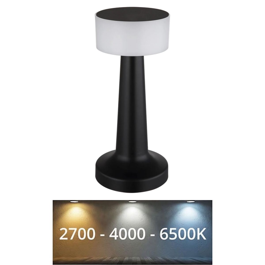 Globo - Dimbaar LED touch tafellampje LED/1W/3,7V 2700K/4000K/6500K 800 mAh USB zwart