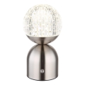 Globo - Dimbaar LED touch tafellampje LED/2,5W/3,7V 2700/4000/6500K 1800 mAh USB mat chroom