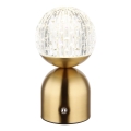 Globo - Dimbaar LED touch tafellampje LED/2,5W/3,7V 2700/4000/6500K 1800 mAh USB messing