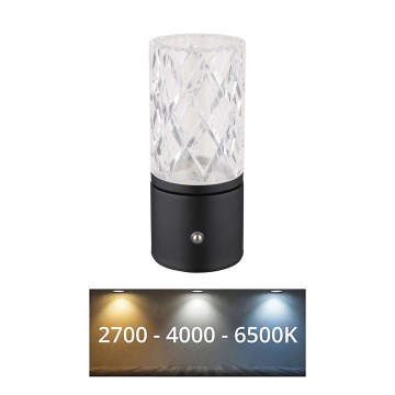 Globo - Dimbaar LED touch tafellampje LED/2,5W/3,7V 2700K/4000K/6500K 1800 mAh USB zwart