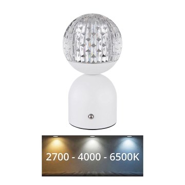 Globo - Dimbaar LED touch tafellampje LED/2W/5V 2700/4000/65000K 1800 mAh wit