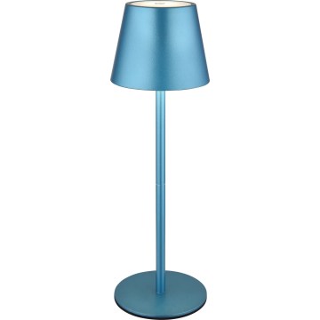 Globo - Dimbare oplaadbare buitentafellamp met aanraakbediening 3-in-1 LED/3W/5V 3000/4000/5000K IP54 1800 mAh blauw