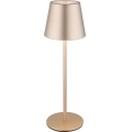 Globo - Dimbare, oplaadbare buitentafellamp met aanraakbediening 3-in-1 LED/3W/5V 3000/4000/5000K IP54 1800 mAh messing
