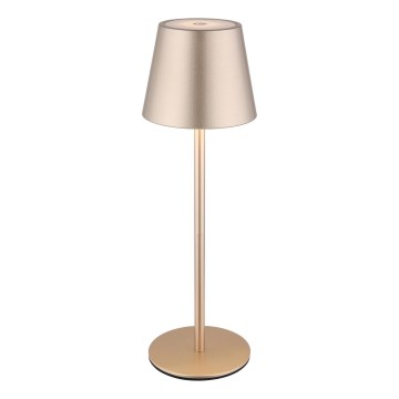 Globo - Dimbare, oplaadbare buitentafellamp met aanraakbediening 3-in-1 LED/3W/5V 3000/4000/5000K IP54 1800 mAh messing