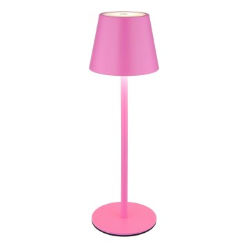 Globo - Dimbare oplaadbare LED-buitentafellamp met aanraakbediening 3-in-1 LED/3W/5V 3000/4000/5000K IP54 1800 mAh roze
