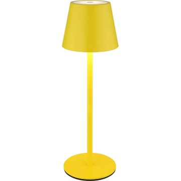 Globo - Dimbare, oplaadbare tafellamp voor buiten met aanraakbediening, 3-in-1, LED/3W/5V, 3000/4000/5000K, IP54, 1800 mAh, geel