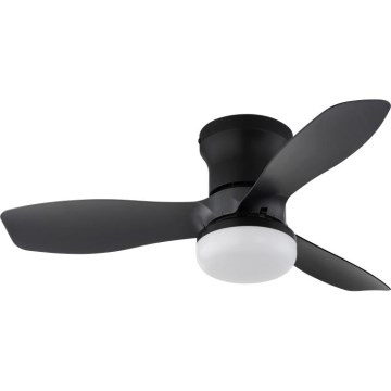 Globo - Dimbare plafondventilator met LED/15W/230V 2700-6500K zwart + afstandsbediening