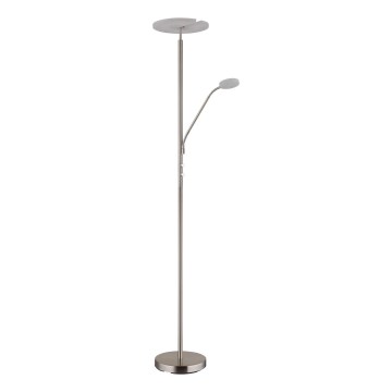 Globo - Dimbare vloerlamp LED/28W/230V + LED/5W 3000K mat chroom