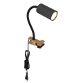 Globo - Flexible lamp with a clip 1xGU10/25W/230V zwart/bruin