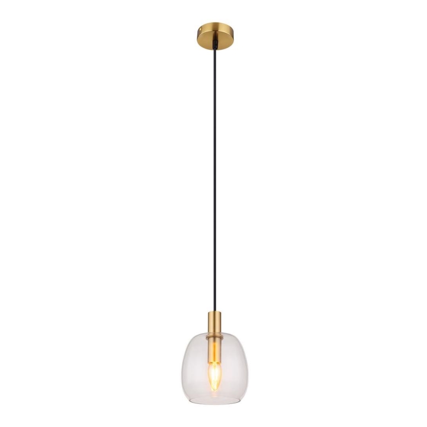 Globo - Hanglamp aan een koord 1xE14/40W/230V diameter 16 cm messing