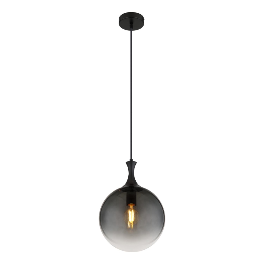 Globo - Hanglamp aan een koord 1xE27/10W/230V diameter 25 cm zwart