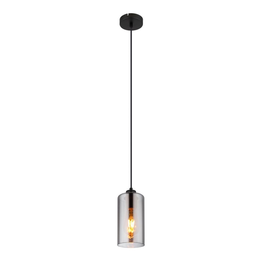 Globo - Hanglamp aan een koord 1xE27/25W/230V diameter 11 cm zwart