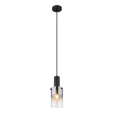 Globo - Hanglamp aan een koord 1xE27/40W/230V diameter 12,5 cm zwart