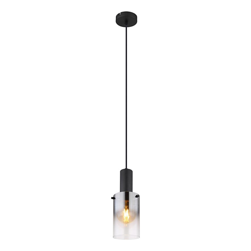 Globo - Hanglamp aan een koord 1xE27/40W/230V diameter 12,5 cm zwart