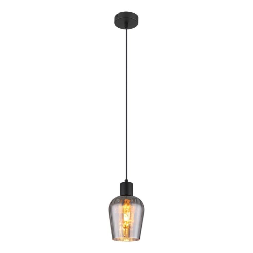 Globo - Hanglamp aan een koord 1xE27/40W/230V diameter 13,5 cm zwart