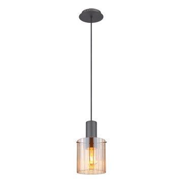 Globo - Hanglamp aan een koord 1xE27/40W/230V diameter 18 cm bruin