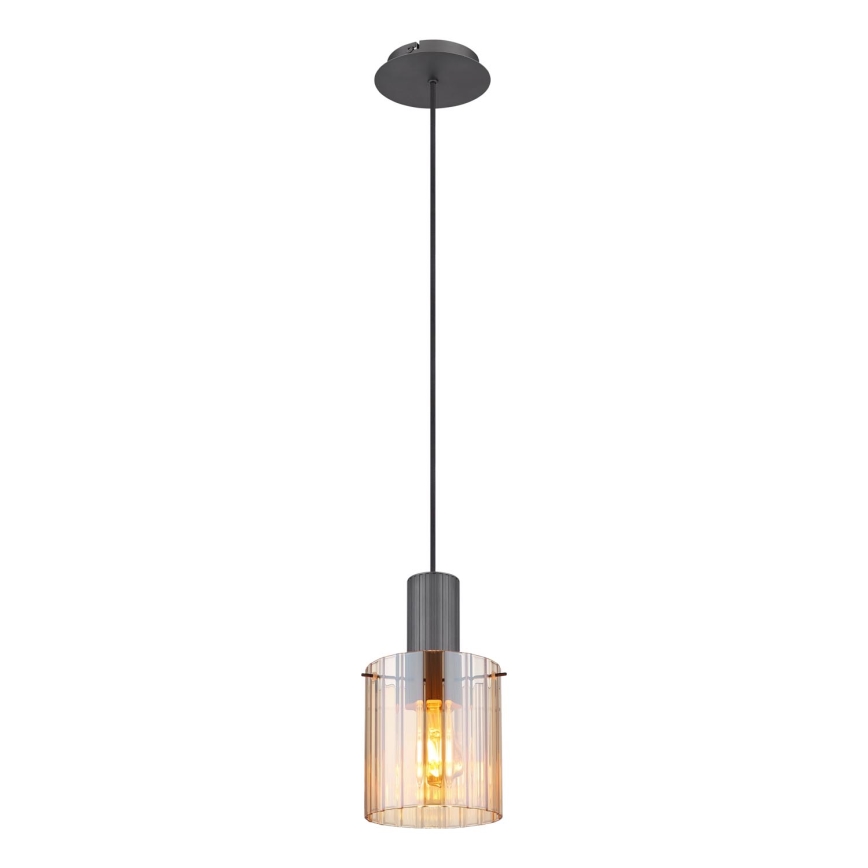 Globo - Hanglamp aan een koord 1xE27/40W/230V diameter 18 cm bruin