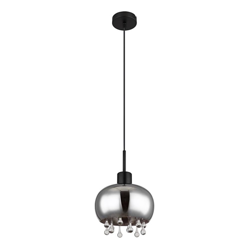Globo - Hanglamp aan een koord 1xE27/9W/230V diameter 21 cm zwart