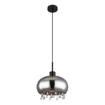 Globo - Hanglamp aan een koord 1xE27/9W/230V diameter 28 cm zwart