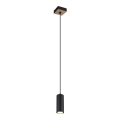 Globo - Hanglamp aan een koord 1xGU10/35W/230V zwart/bruin