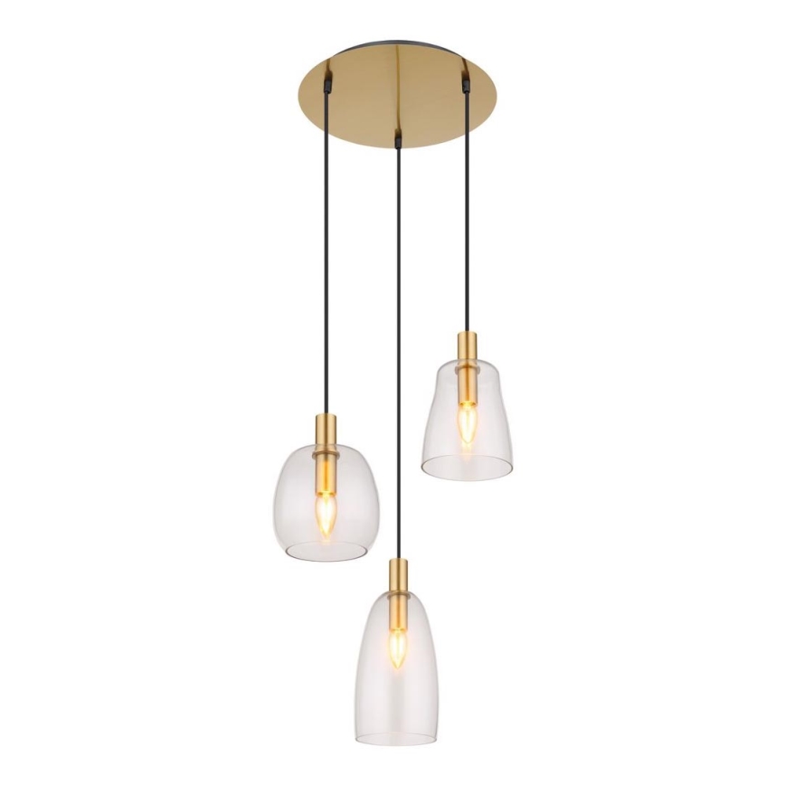 Globo - Hanglamp aan een koord 3xE14/40W/230V diameter 43 cm messing