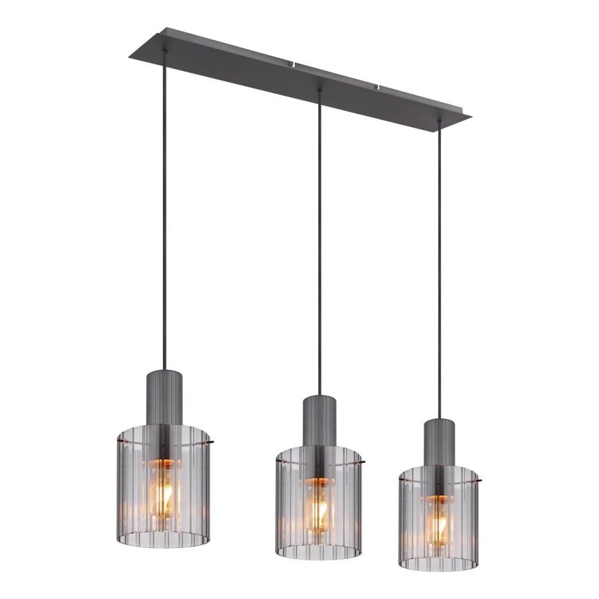 Globo - Hanglamp aan een koord 3xE27/40W/230V grijs