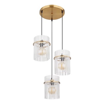 Globo - Hanglamp aan een koord 3xE27/60W/230V diameter 47 cm goud