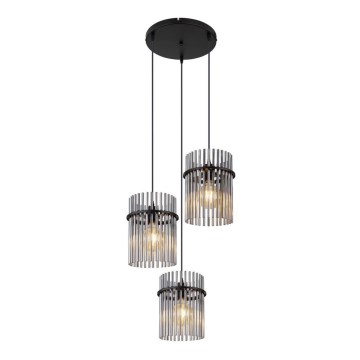 Globo - Hanglamp aan een koord 3xE27/60W/230V diameter 47 cm zwart