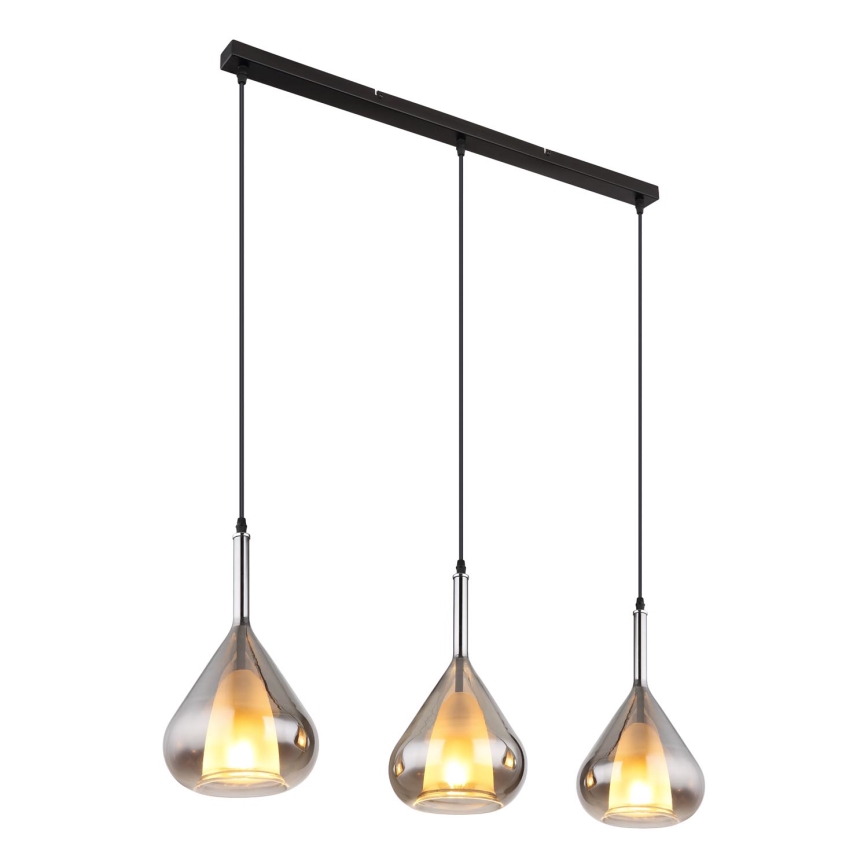 Globo - Hanglamp aan een koord 3xE27/60W/230V zwart