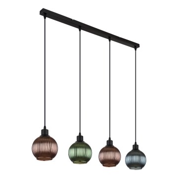 Globo - Hanglamp aan een koord 4xE27/25W/230V koper/groen/blauw
