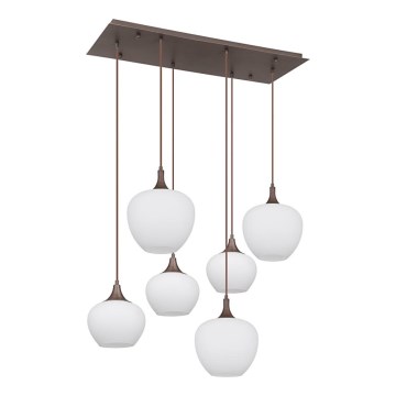 Globo - Hanglamp aan een koord 6xE27/40W/230V wit