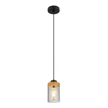 Globo - Hanglamp aan kabel 1xE27/40W/230V metaal/hout