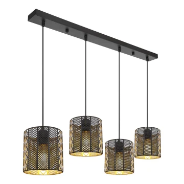Globo - Hanglamp aan kabel 4xE27/60W/230V goud/zwart