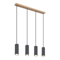 Globo - Hanglamp aan kabel 4xGU10/35W/230V grijs/bruin